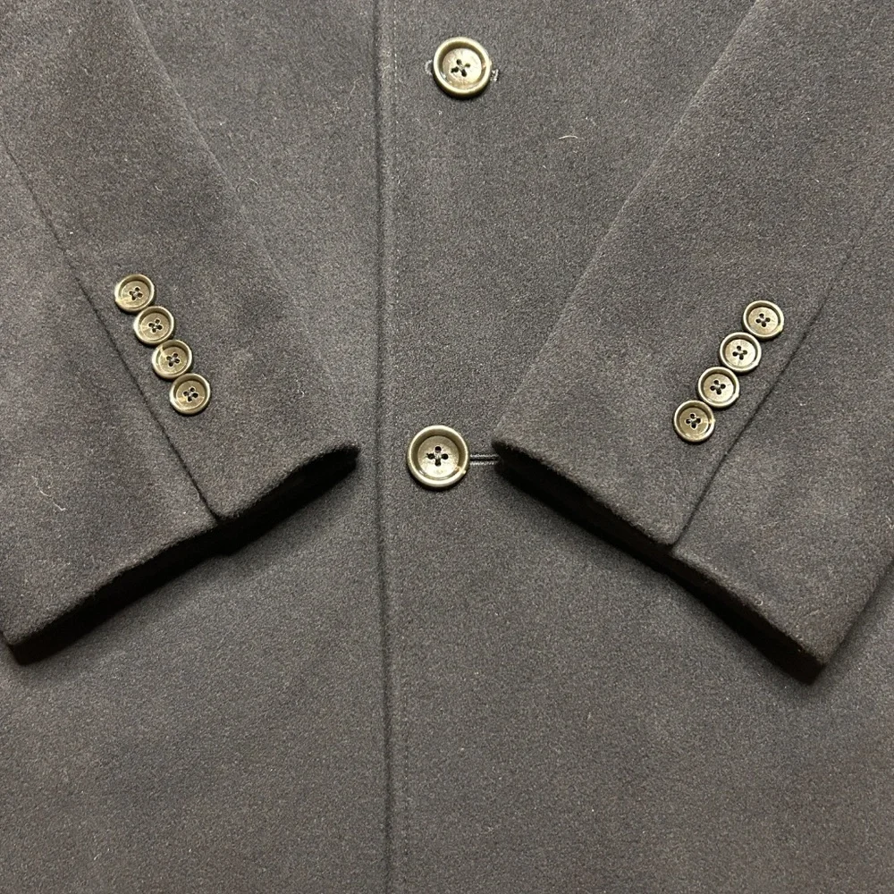 J. Crew Ludlow‎ Topcoat Overcoat Mens Size 36R Cashmere Wool Blend Blue Italy